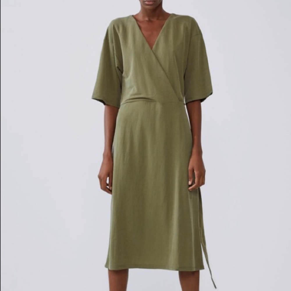 NWT Zara Midi Green Dress